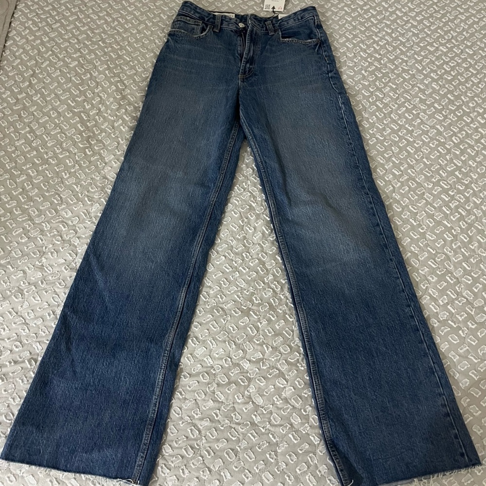 Zara Dark Blue Flare Women's Jeans